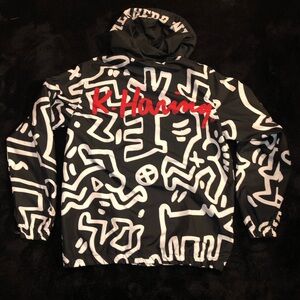 Keith Haring Members Only Black and White Graphic Jacket